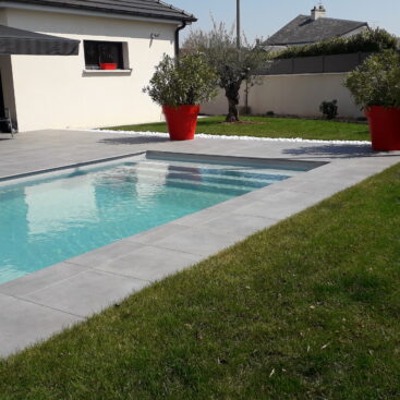 plage piscine grès cérame margelles pots lauriers rose olivier gazon Acti Sud Paysage paysagiste Dijon