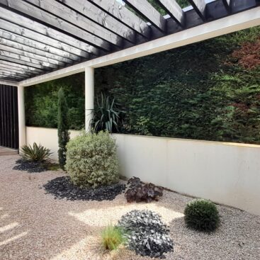 patio jardin minéral gravier plantes ombre Acti Sud Paysage paysagiste Dijon