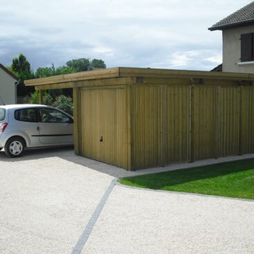 carport bois toit plat Collstrop Acti Sud Paysage paysagiste Dijon