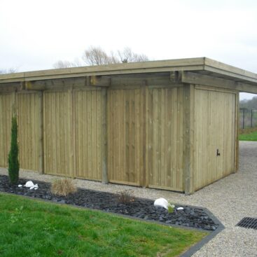 carport toit plat bois Collstrop Acti Sud Paysage paysagiste Dijon