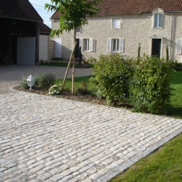 pavage ancien pavés de rue récupération granit Acti Sud Paysage paysagiste Dijon